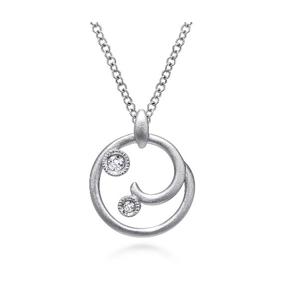 Sterling Silver Diamond Swirl Necklace